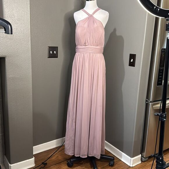 Birdy Grey Pink Halter Kiko Dusty Rose Bridesmaid Wedding Guest Prom Dress - Picture 3 of 14